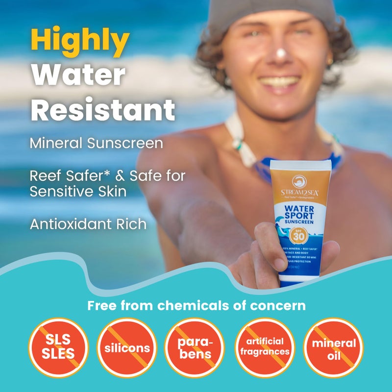 STREAM 2 SEA SPF 20 Biodegradable Mineral Sunscreen, 3 Fl oz Paraben Free Non Greasy and Moisturizing Reef Safe Sunscreen For Face and Body Protection Against UVA and UVB - Image 3